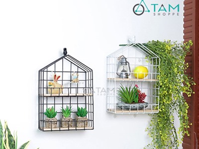 Kệ sắt treo tường trang trí hình ngôi nhà 2 tầng số 20